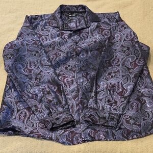 Elegant Paisley Dress Shirt - Purple